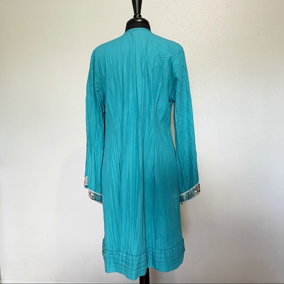 Payet Sequin Cardigan Turquoise Size 4 - Picture 10 of 10